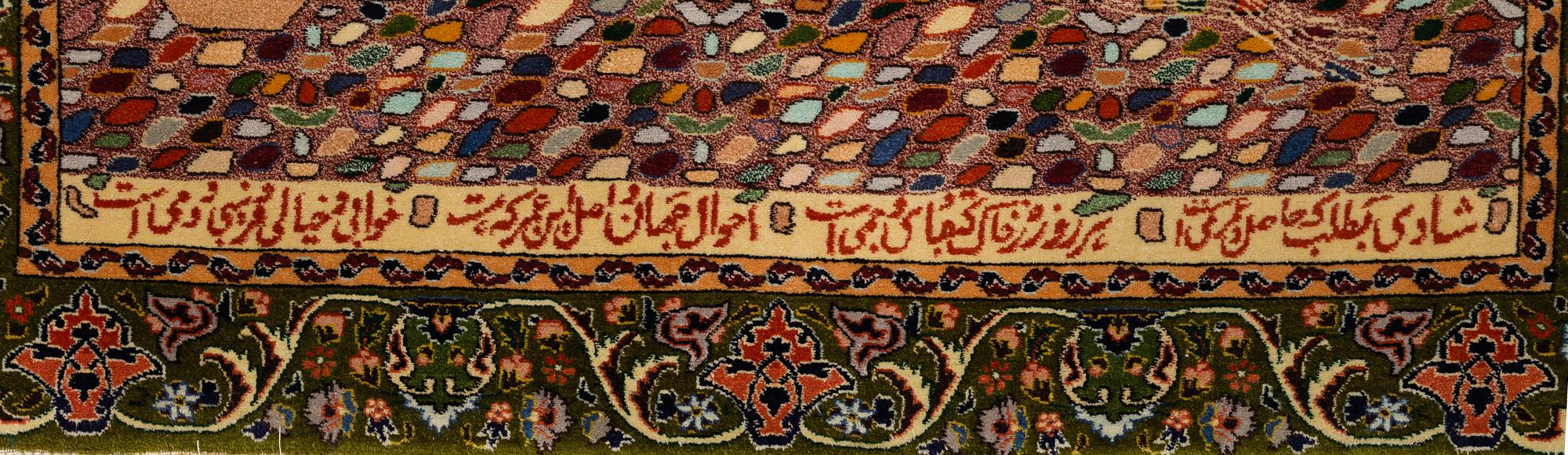 MATTO, an old Tabriz figural, ca 126,5-129,5 x 97,5-98,5 cm.