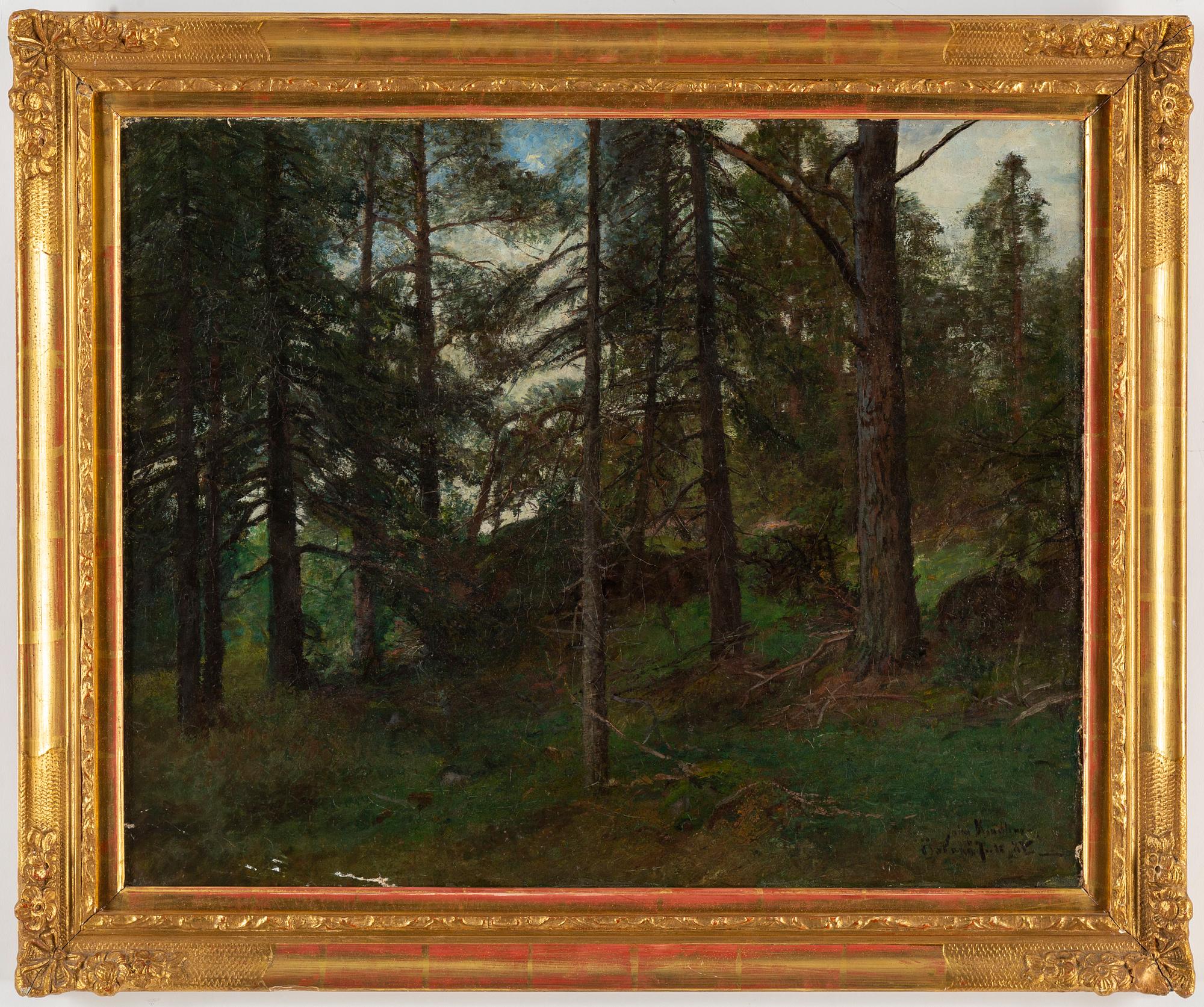 JOHAN KINDBORG, oil on canvas, signed and dated Östanå juli -84.