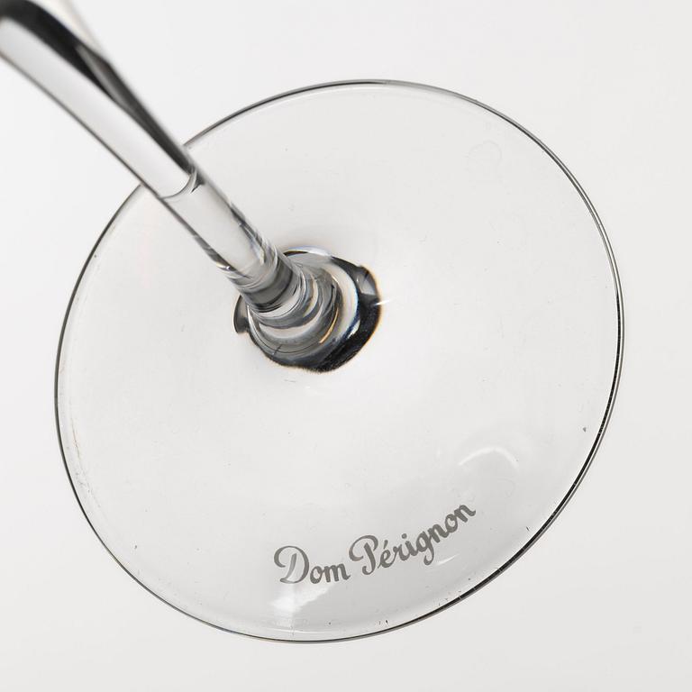 Dom Perignon, a set of six champagne glasses, Andy Warhol Tribute Collection.