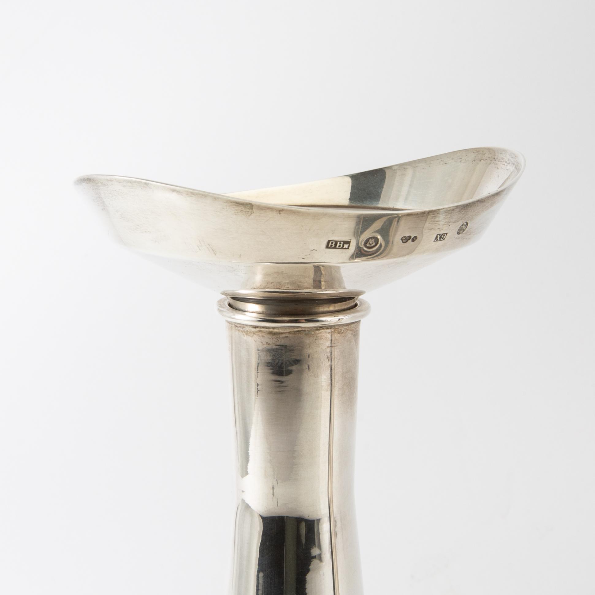 Bertil Berggren Askenström, ljusstakar ett par, silver, Stockholm, 1972.