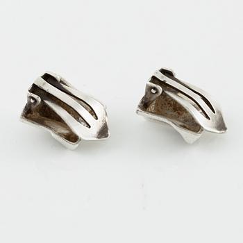 Lapponia a necklace, a pair of earrings and a brooch, sterling silver.