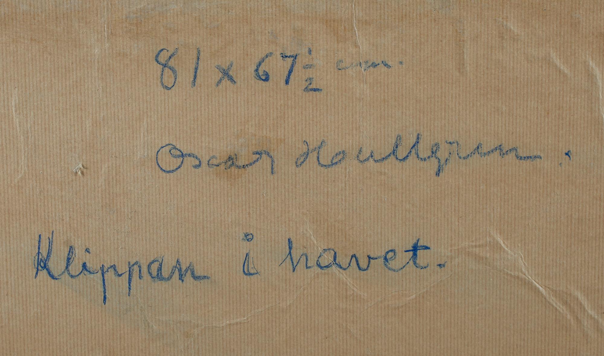 OSCAR HULLGREN, olja på pannå, signerad.