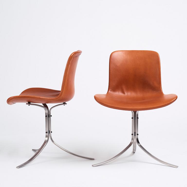 Poul Kjaerholm, stolar, sex stycken, "PK-9", Fritz Hansen, Danmark, 2006.