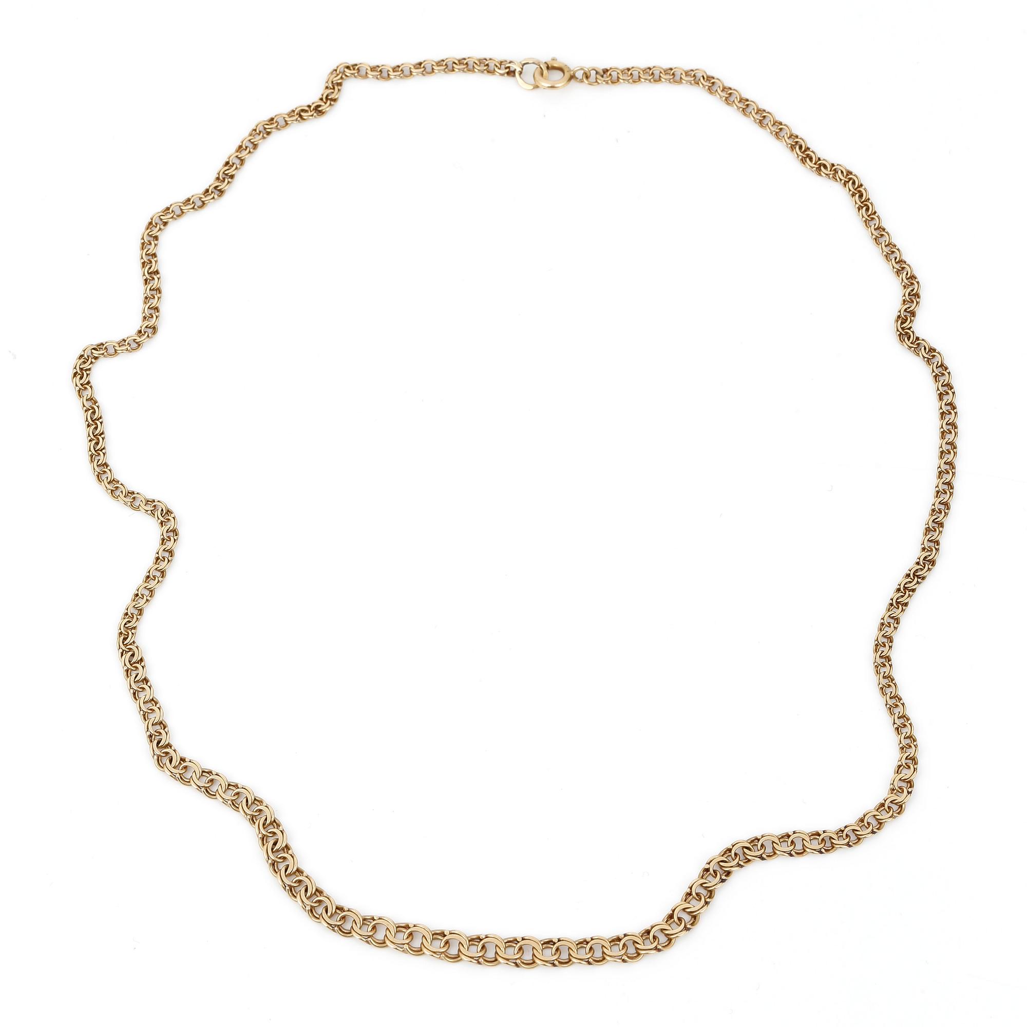 COLLIER, guld 18K, otydliga svenska stämplar, 1900-talets andra hälft. Vikt ca 7 gram.