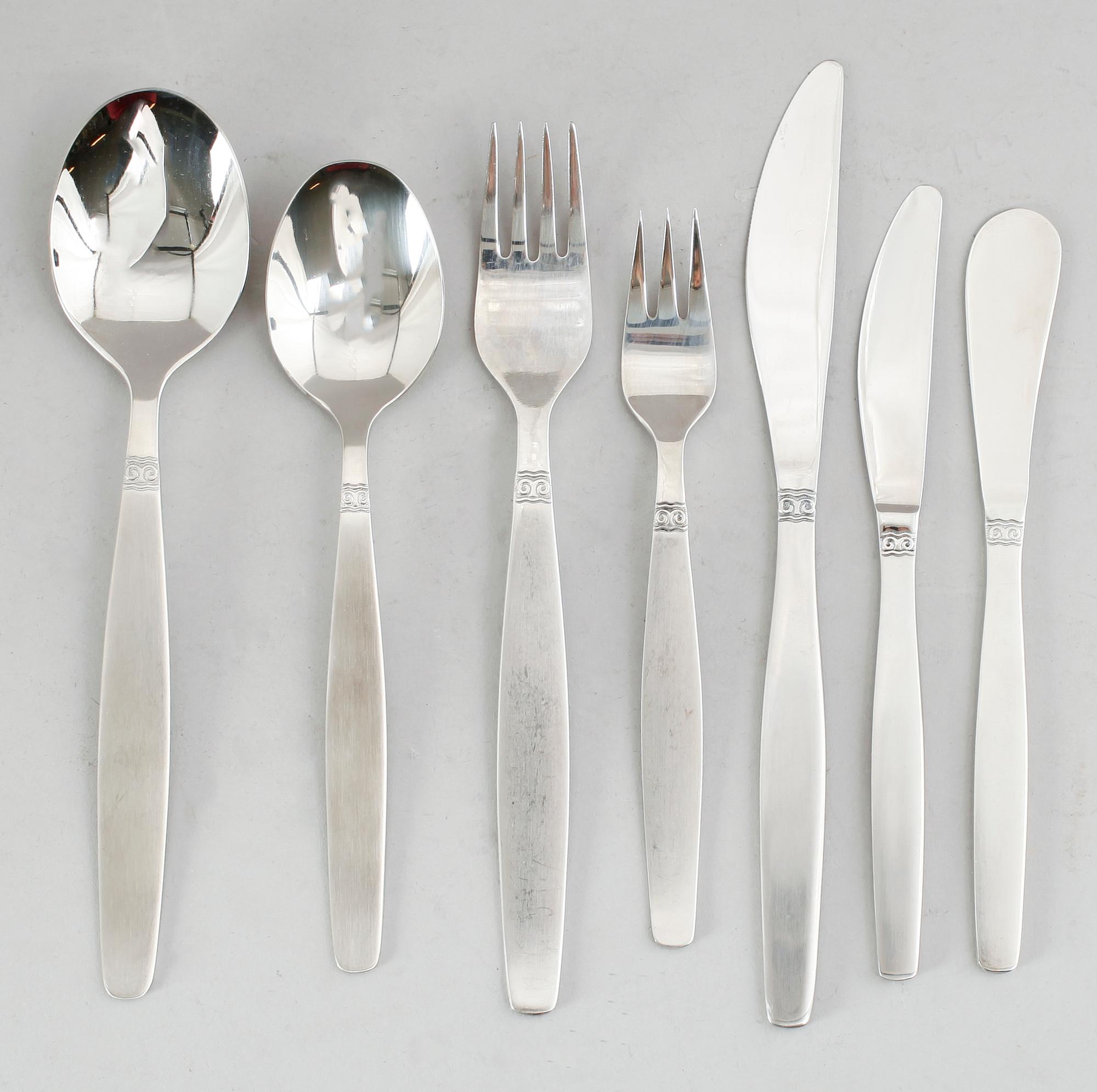 BESTICK, 58 delar, stål, "Sessan", Nilsjohan, 1900-talets andra hälft.