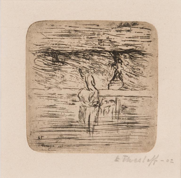 Ellen Thesleff, kuivaneula, laattasigneerattu sekä signeerattu ja päivätty-02 lyijykynällä.