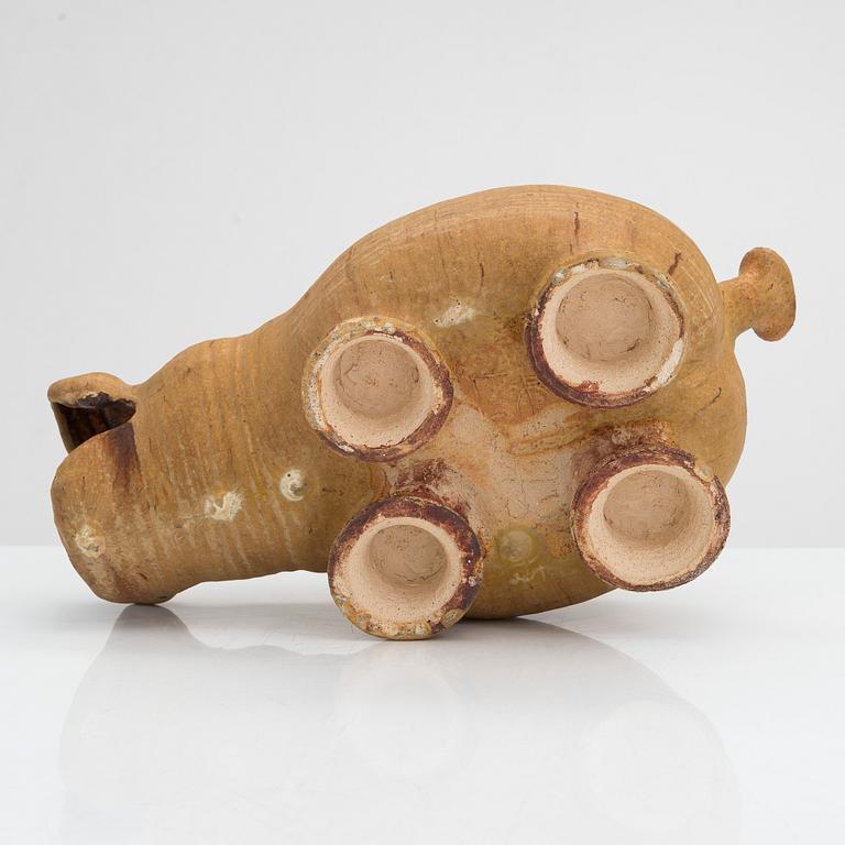 Teemu Luoto, sculpture, Hippo, ceramic, signed.