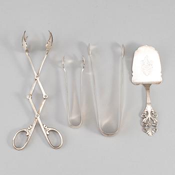 20th century silver serving cutlery, 4 pieces.