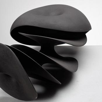 Eva Hild, a black stoneware sculpture "Prolongation", Sweden 2009.