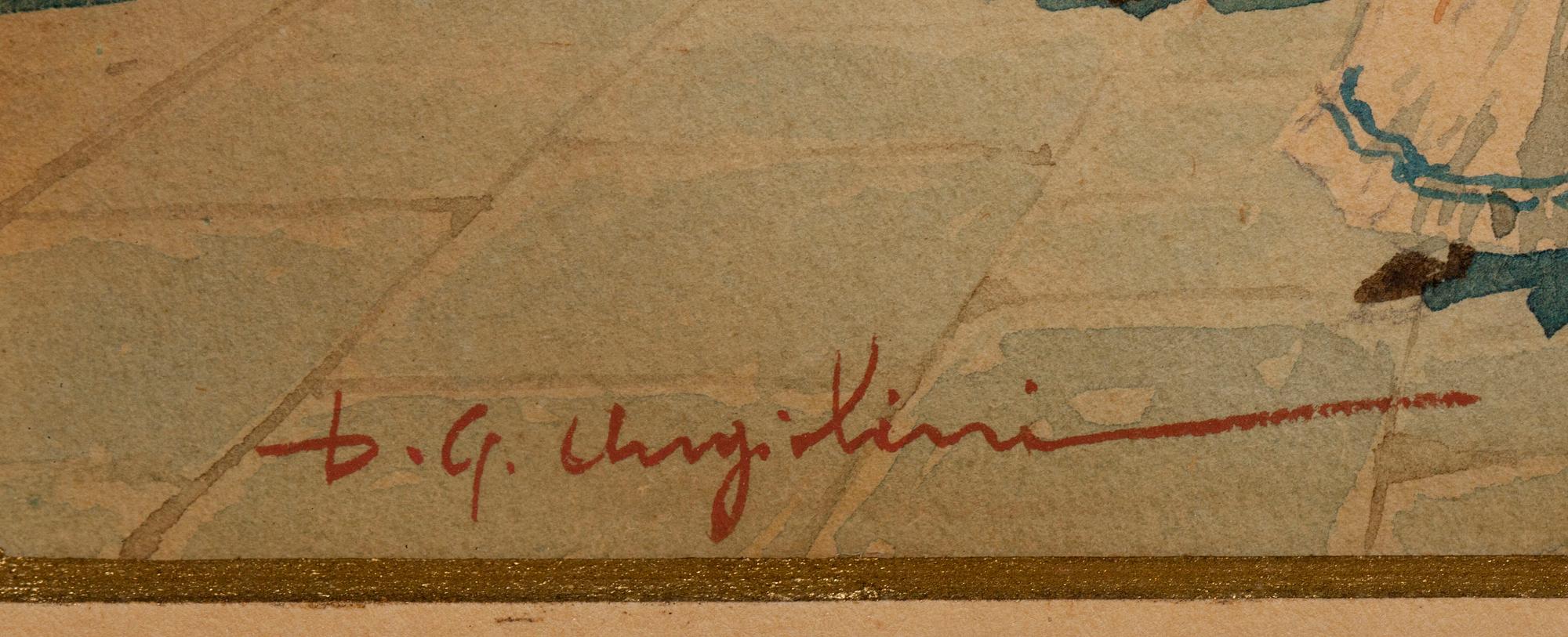 D.G. ANGIOLINI, akvarell, signerad. Omkring 1900.