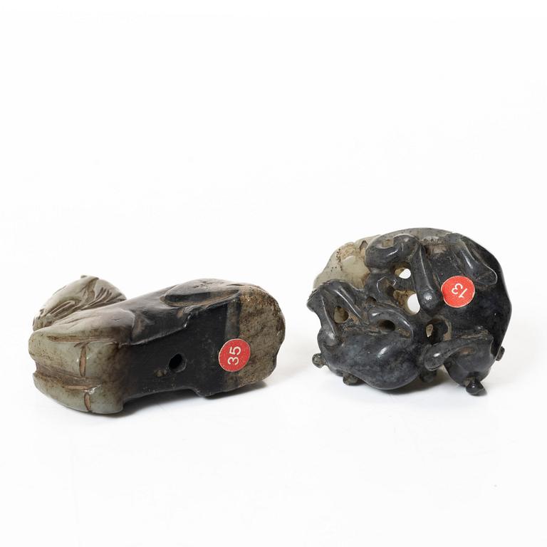 Figuriner, fem stycken, sten. Kina, 1900-tal.