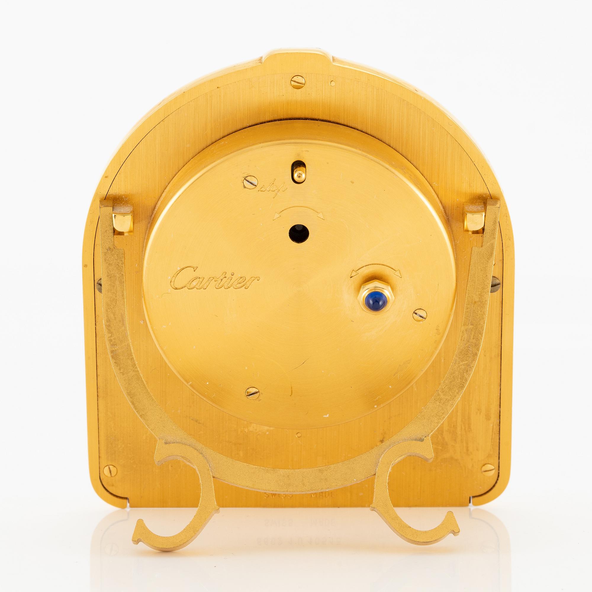 Cartier, Table clock/alarm clock, 75 x 87 mm.