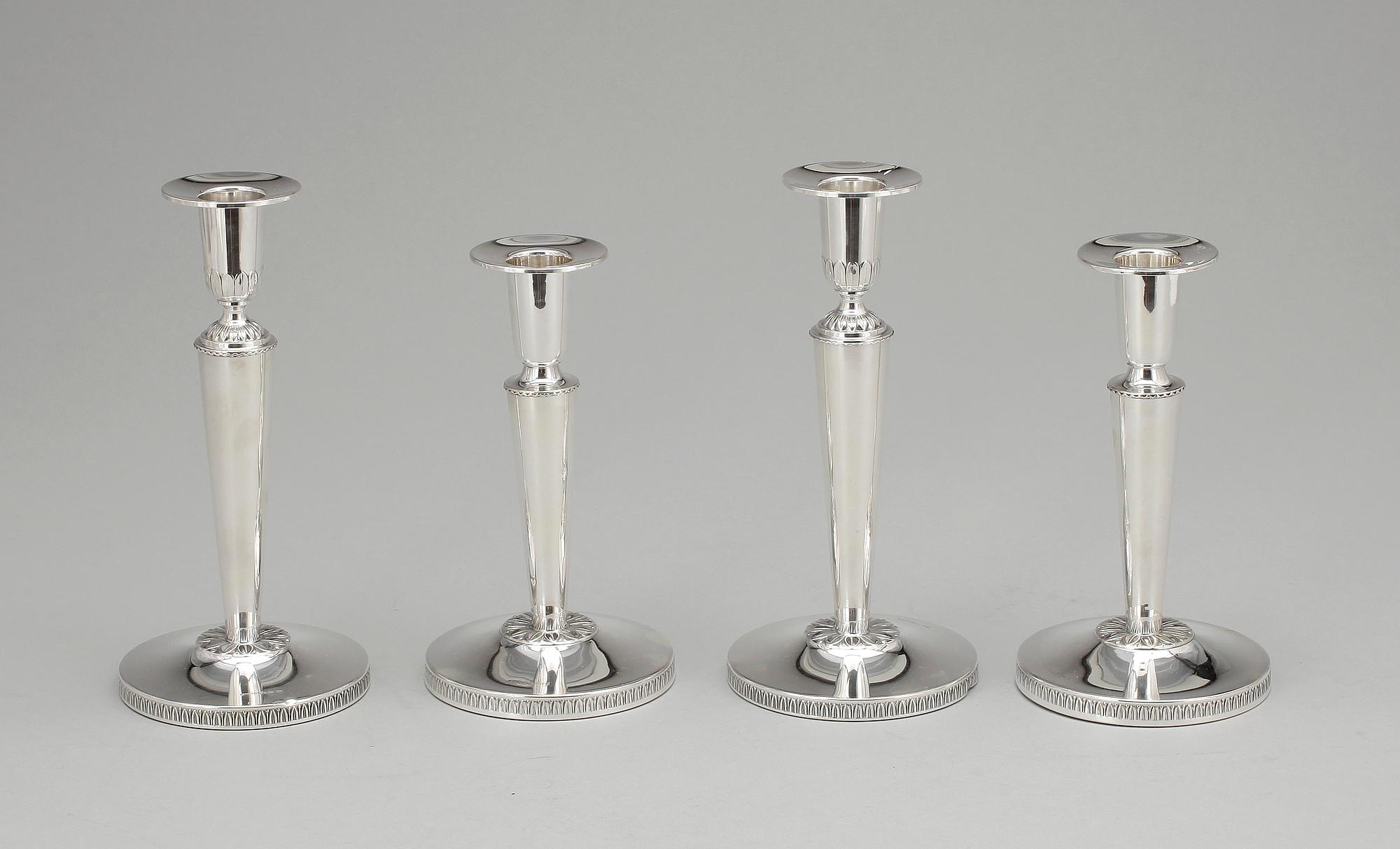 LJUSSTAKAR, 2 par, silver, Ceson Guldvaru AB, 1956 och 1975 .