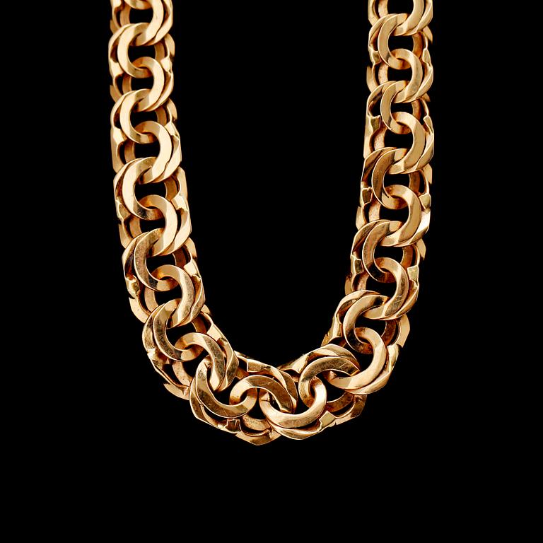 COLLIER, 18 k guld, svenska stämplar, 1966. Vikt ca 12 g.