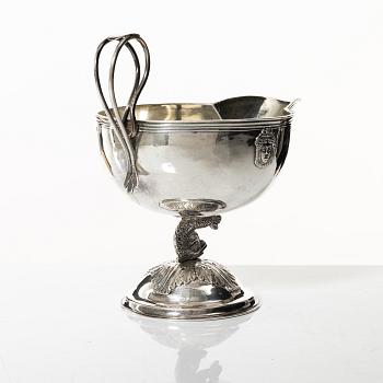 A parcel gilt Swedish silver gravy boat, mark of Anders Johan Lignell, Sundsvall 1818.