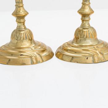 A pair of mid-18th century candlesticks France.