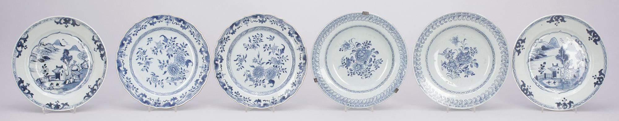 TALLRIKAR, 2+2+2, porslin, Qianlong, Kina 1700-tal.