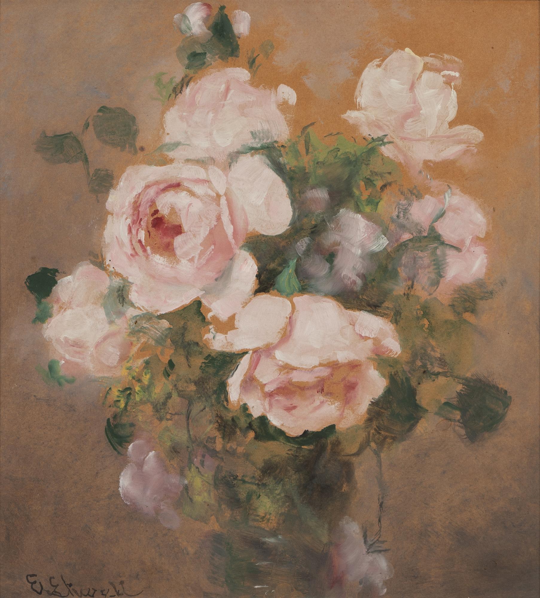 Emma Ekwall, oil on paper-panel, signed.