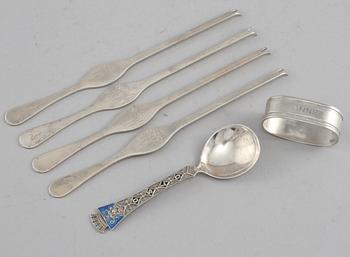 PARTI SILVER, 7 delar, silver, delvis Danmark, 1900-tal. Vikt 505 g.
