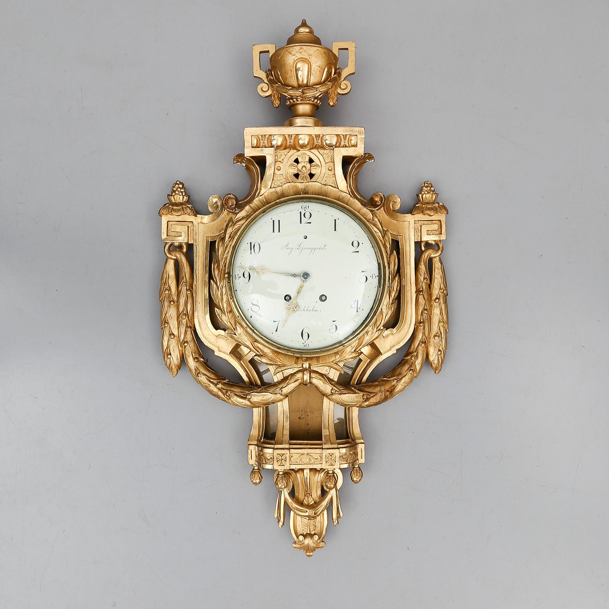 VÄGGPENDYL, gustaviansk stil, 1900-talets första hälft.