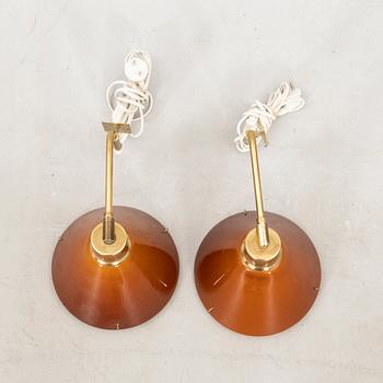 Wall lamps, a pair model 8182, Falkenbergs Belysning, second half of the 20th century.