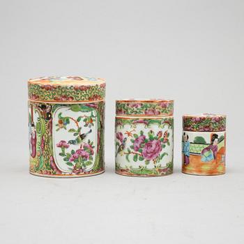 Parti porslin, sex delar, Kina, Kanton, 1800-tal samt1900-tal.