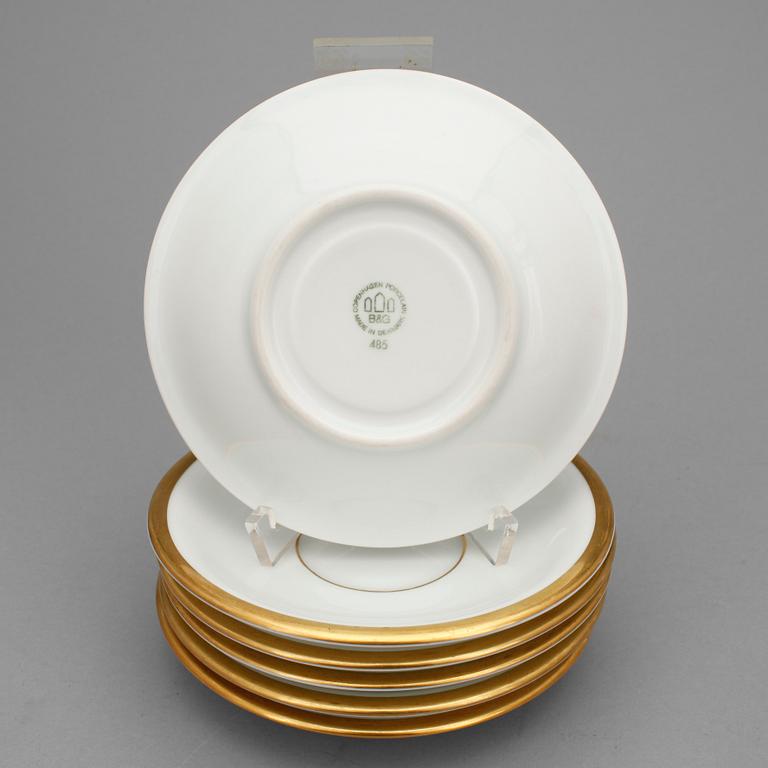 SERVISDELAR, 6 st, porslin, "Golden Sun", Sigvard Bernadotte för Bing och Gröndahl, Danmark.
