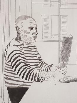 David Hockney, "Artist and Model".