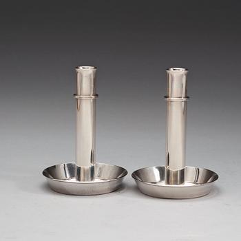 A pair of Sigurd Persson sterling candlesticks, Stockholm 1969.