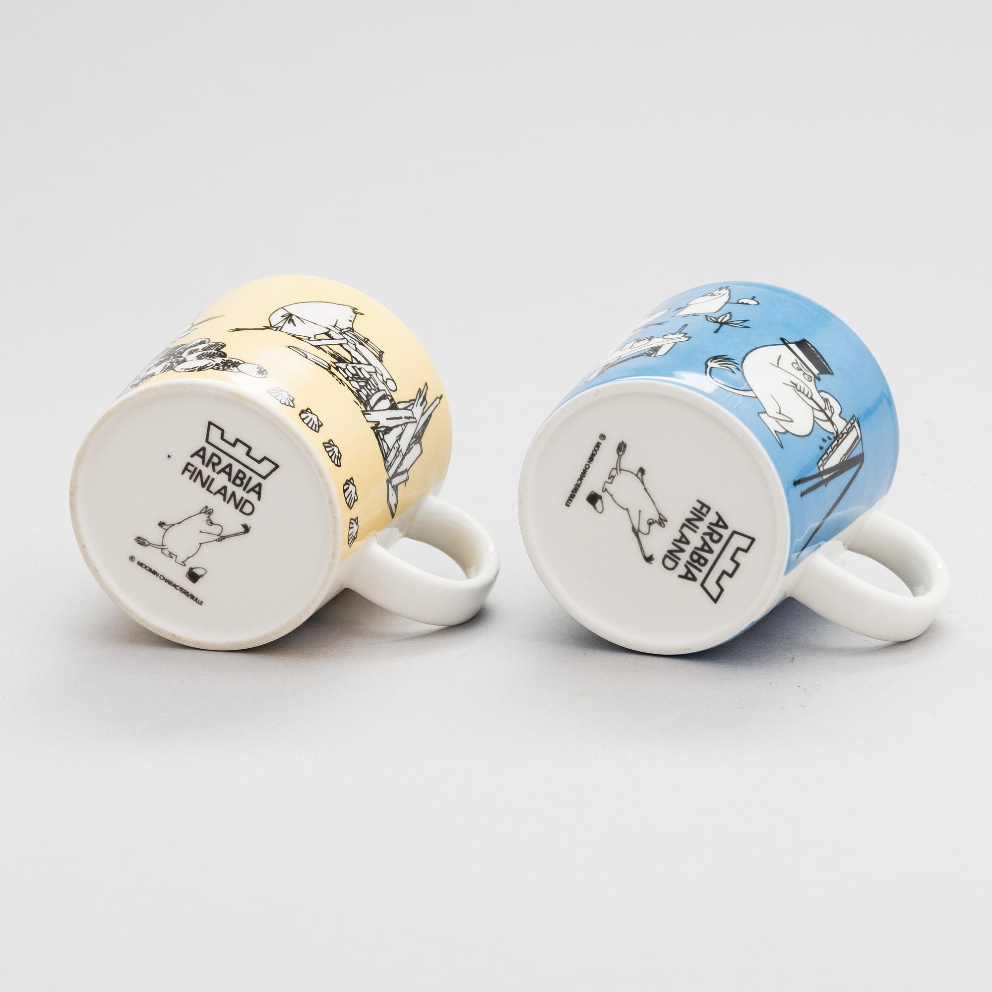 Muminmuggar, 2 st, Moomin Characters, Arabia, Finland 1990-96.