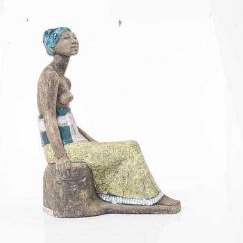 Mari Simmulson, skulptur, "Sittande balinesiska", modell 4294, Upsala-Ekeby, 1957.