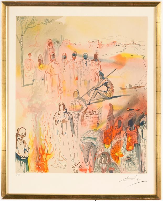 "Tancred's oath" a litograph in colors by Salvador Dali, signed and numbered 7/160.