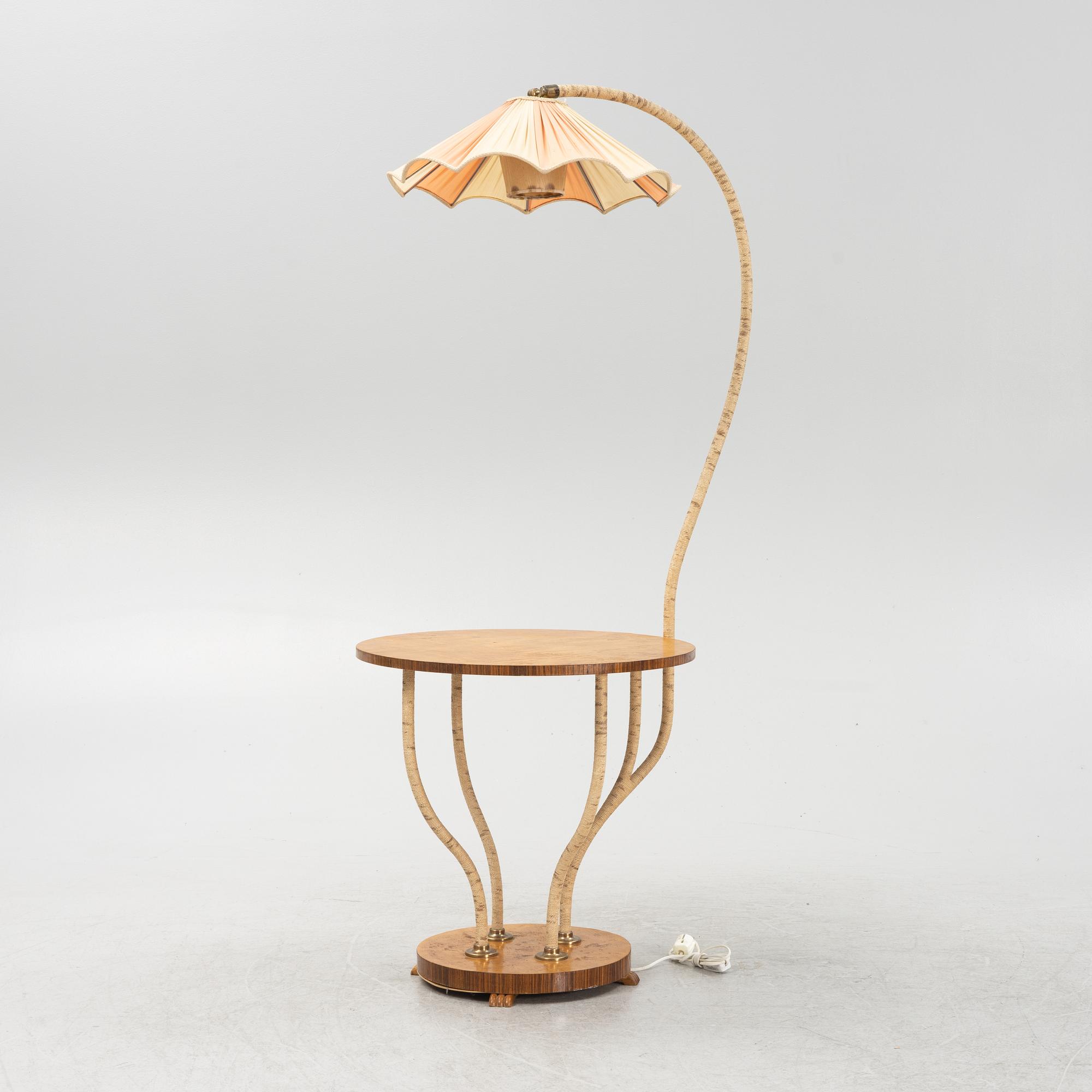 Golvlampa med bord, 1930-tal.