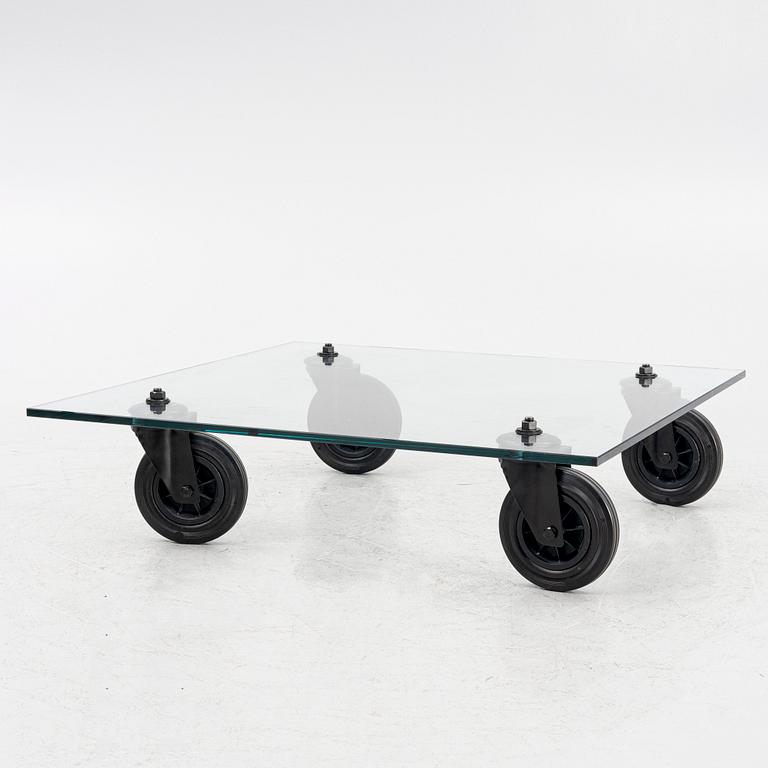 Gae Aulenti, coffee table, "Table with Wheels", Fontana Arte, Italy late 20th century/21st century.