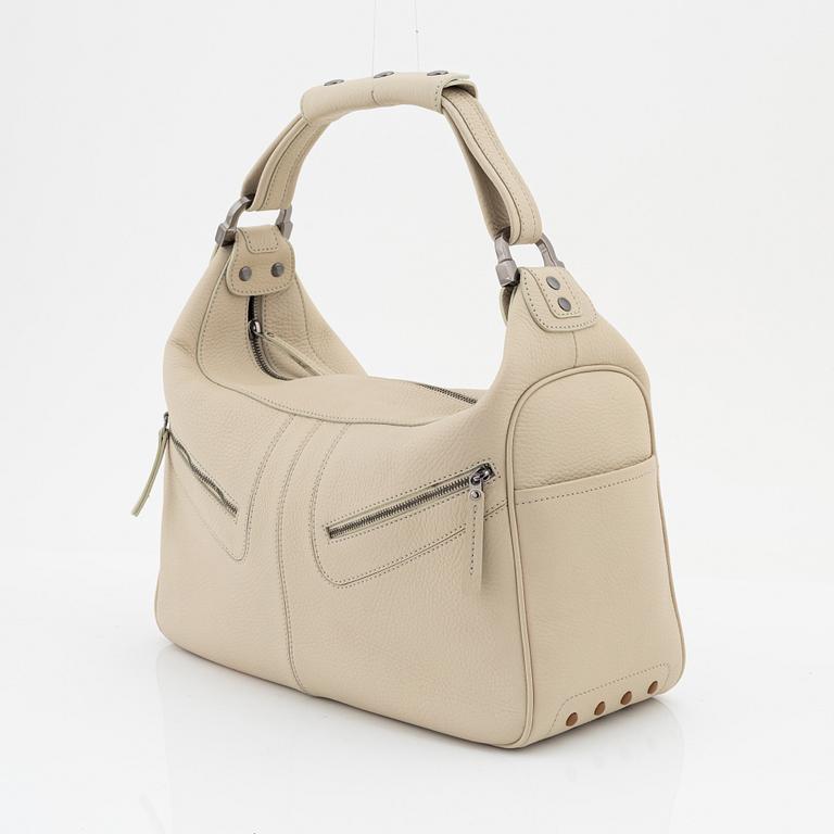 Tod's, a beige leather bag.