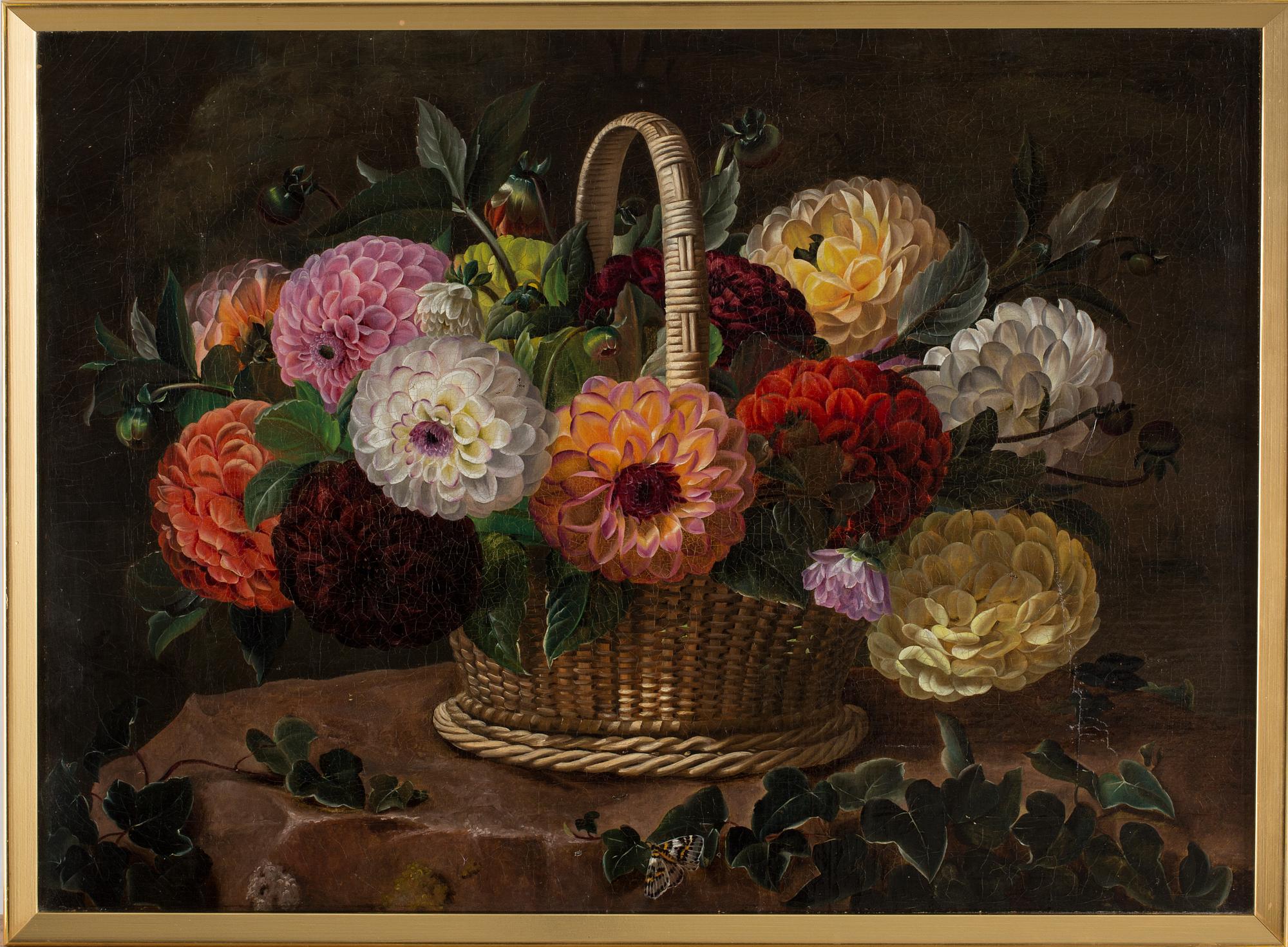 JOHAN LAURENTZ JENSEN, hans art, olja på dubblerad duk, ej signerad, 1800-tal.