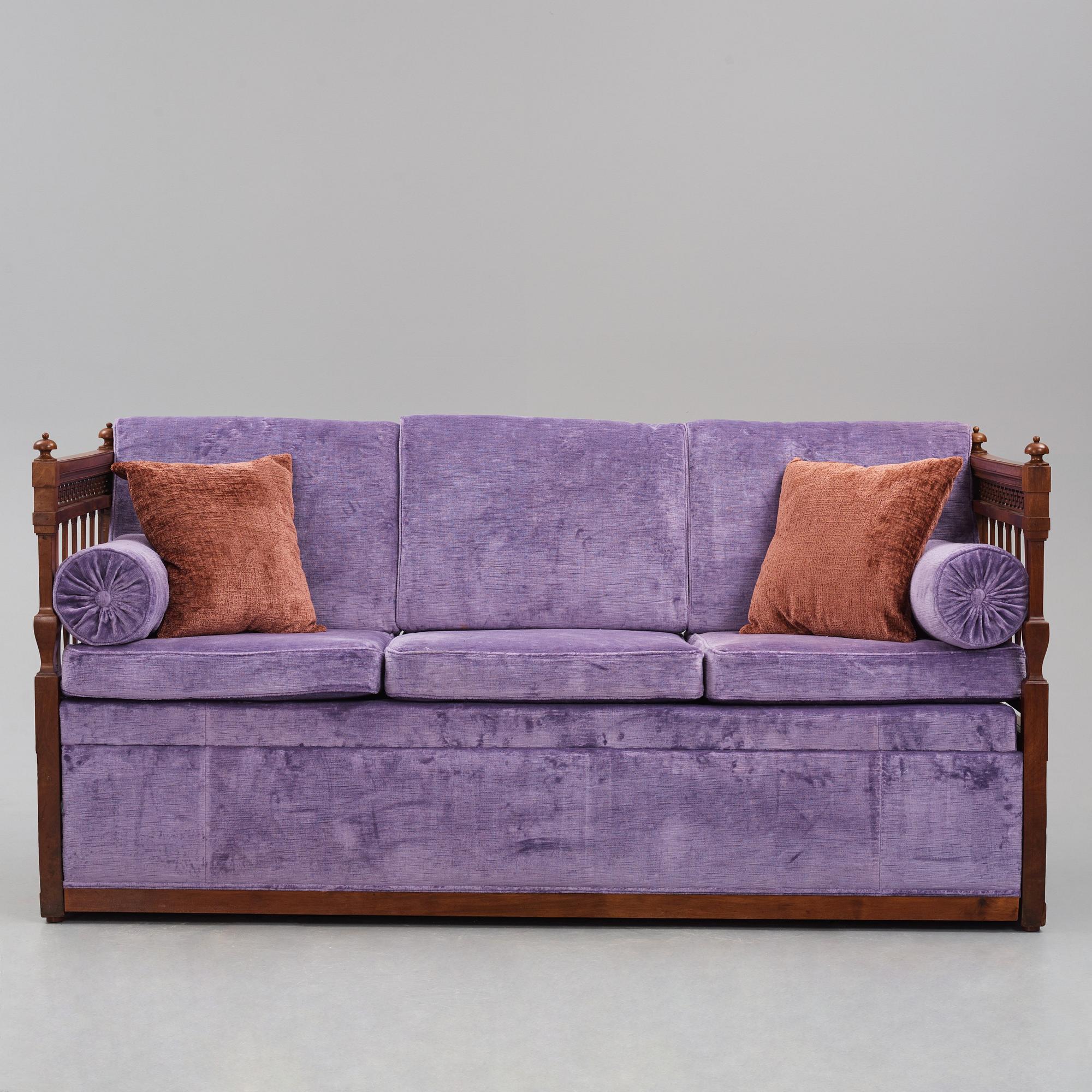 A late Gustavian mahogany sofa, Stockholm, late 18th century.