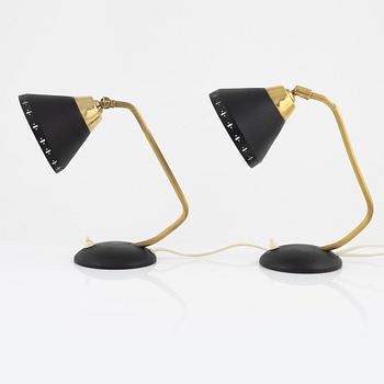 Vägglampor/bordslampor, ett par, Ewå, Värnamo, 1900-talets mitt.