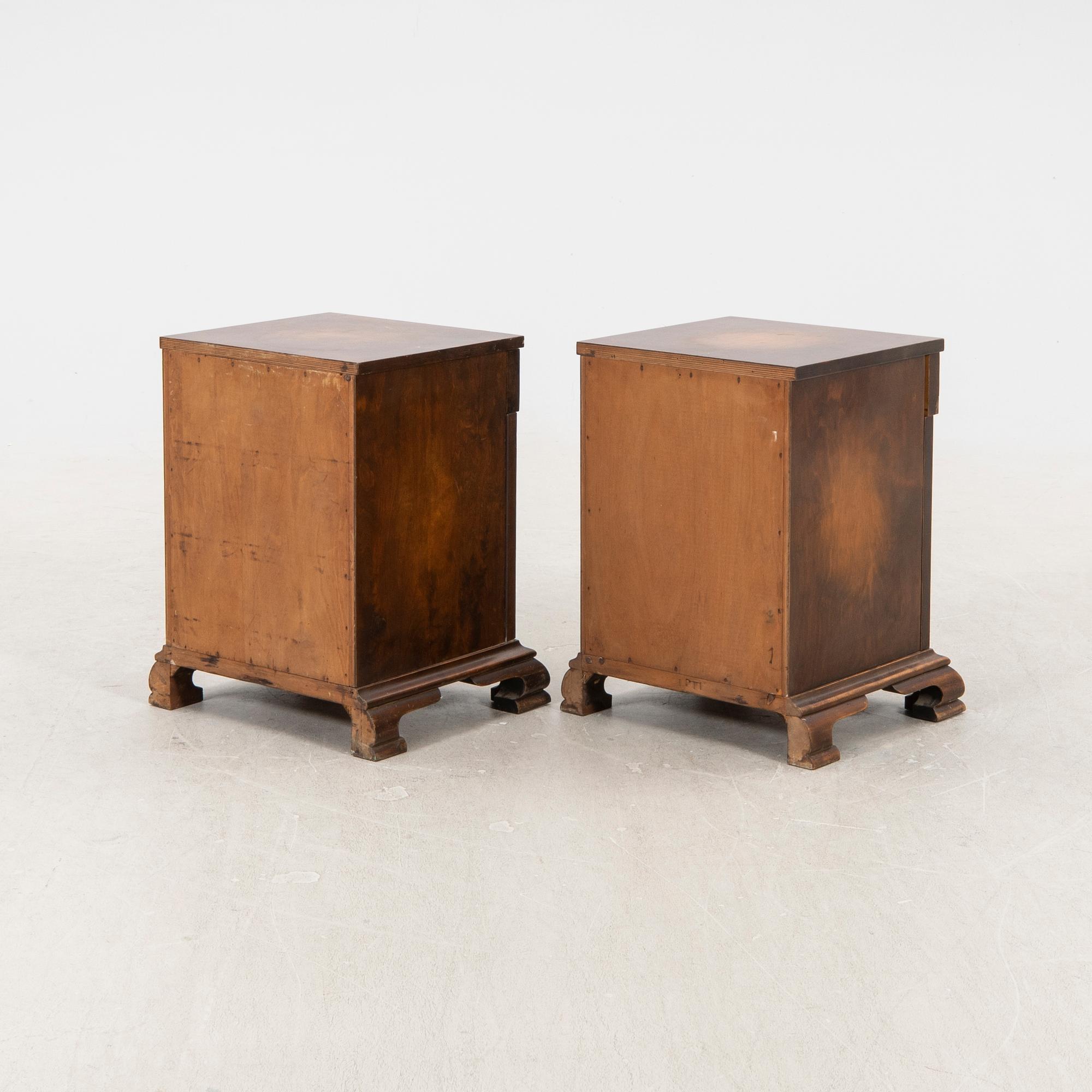 A pair of Art Deco  bedside tables first half of the 20th century.