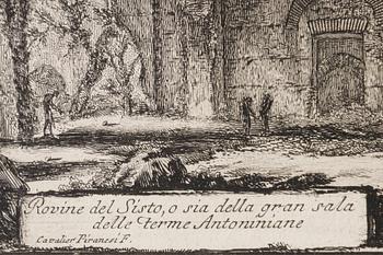 Giovanni Battista Piranesi, "Rovine del Sisto, o sia della gran delle Terme Antonianiane" ur "Vedute di Roma".