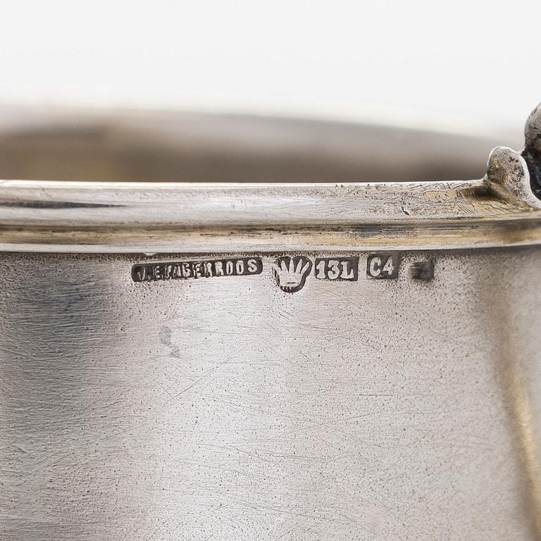 A late 19th-century silver tea glass holder, maker's mark of Hjalmar Fagerroos, Helsinki 1884.