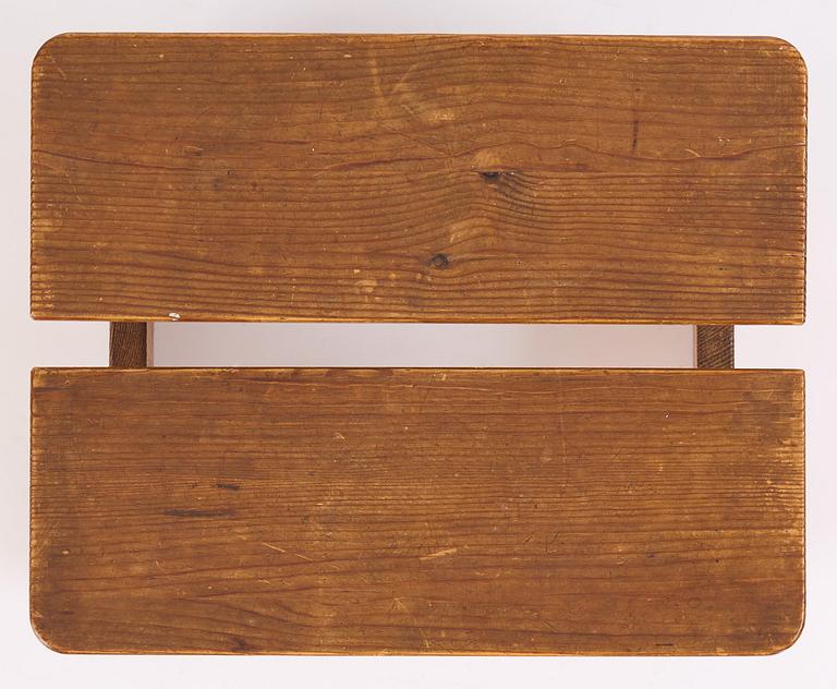 Axel Einar Hjorth, a "Skoga" stained pine stool, Nordiska Kompaniet, Sweden, 1930s.