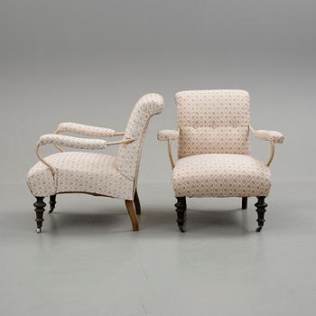 FÅTÖLJER, ett par, 1800-tal.