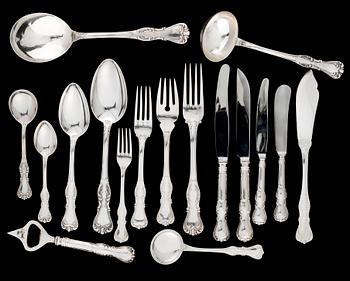 407. BESTICKSUPPSÄTTNING, 123 delar, silver. C.G.Hallberg, Stockholm 1948-70. Modell Prins Albert.