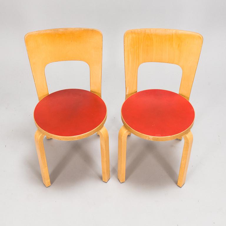 Alvar Aalto, two mid-20th century '66' chairs for Artek.
