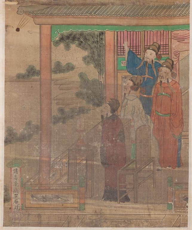 Rullmålningar, fyra stycken, ur album. Qingdynastin (1644-1912).