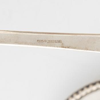 Bålskål på fot med fat, silver,  K Anderson, Stockholm 1917 samt slev i sterling silver.