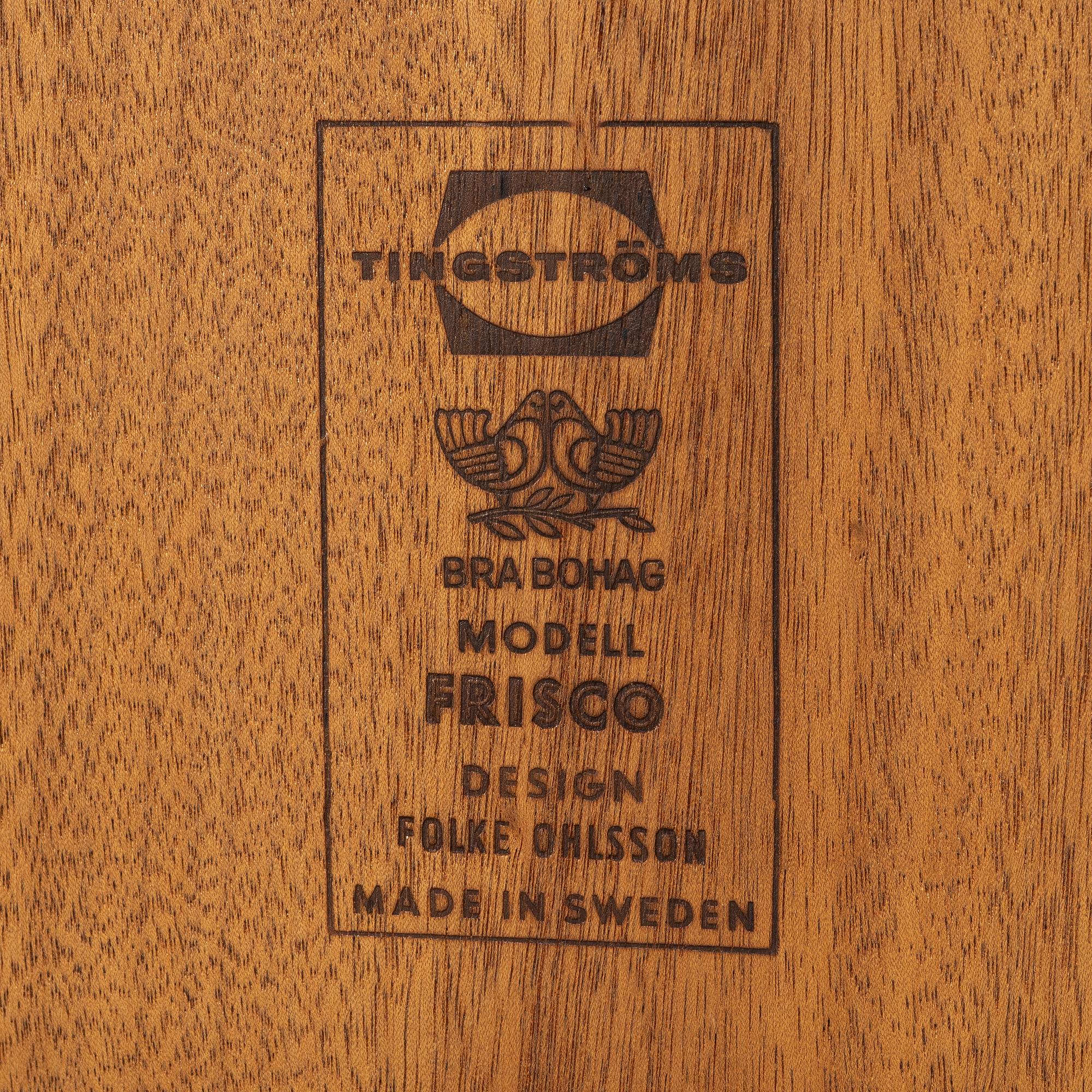 Folke Ohlsson, soffbord/sidobord, "Frisco", Bra Bohag, Tingströms, 1960-tal.