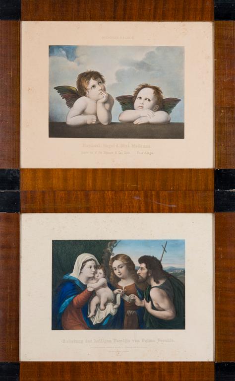 STENTRYCK 2 ST, handkolorerade, Tyskland 1800-talets slut.