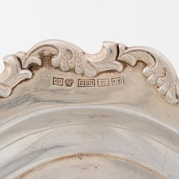 A five-piece silver coffee set, Osuusliike Kultaseppä r.l. Turku 1937 and T.J. Lahti, Vyborg 1922.